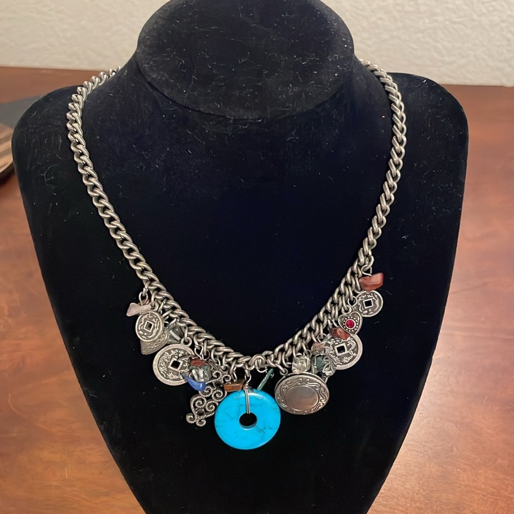 Park Lane Oriental Pewter Silver Tone Charms Trinket Locket Necklace